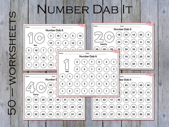 preschool number dab it printable worksheets numbers etsy australia