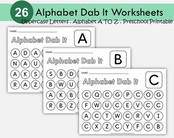 Find and Dab or Color Letter Worksheets Printable | Alphabet Recognition Activity for Preschool & Kindergarten | Dot Marker Letter Hunt