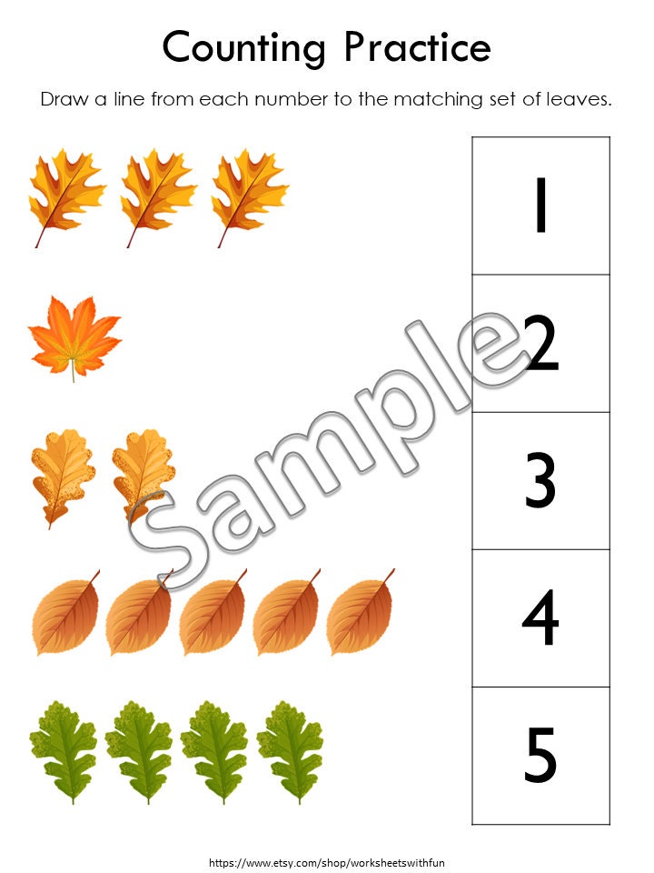 Fall Preschool Activity Pack Printable, Autumn Worksheets for Kids, Pre ...