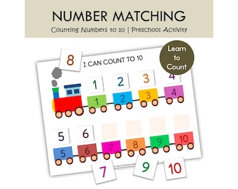 Counting & Number Match Worksheets | Montessori Preschool Activity | Learn Numbers | Numbers 1-10 Printable for Kids