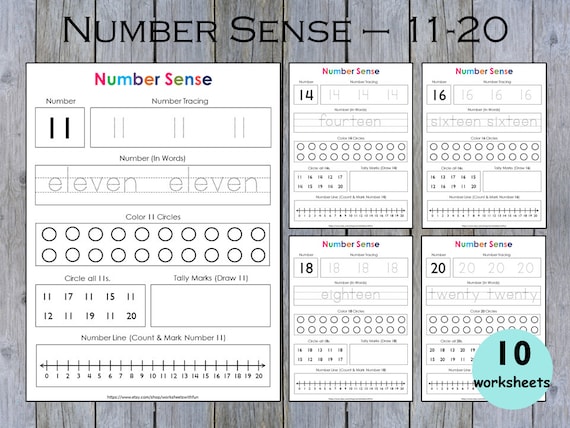 Number 11-20 for Toddlers Tracing Numbers Worksheets - Etsy