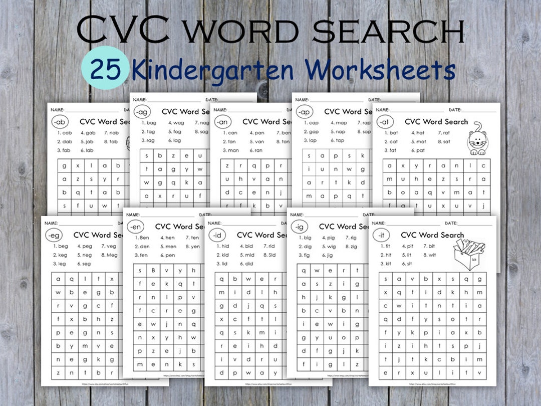 CVC Worksheets, CVC Words, CVC Objects, Words Search, Toddler ...