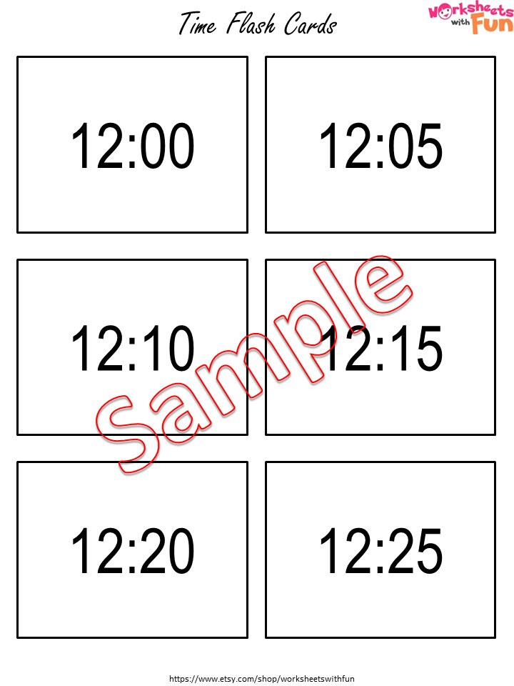 Telling Time Flashcards Printable Times Cards Life Skills Etsy Hong Kong