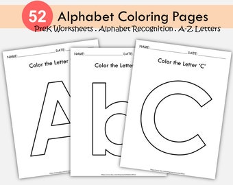 Alphabet Coloring Pages: A-Z Letter Worksheets for Kids (PDF)