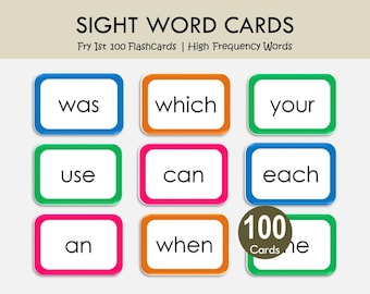 Faites frire les 100 premiers mots à vue imprimable | Mots fréquents pour la lecture à la maternelle et en 1re année