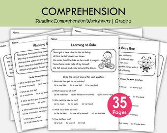 Kindergarten Grade 1 Reading Comprehension Worksheets (PDF)