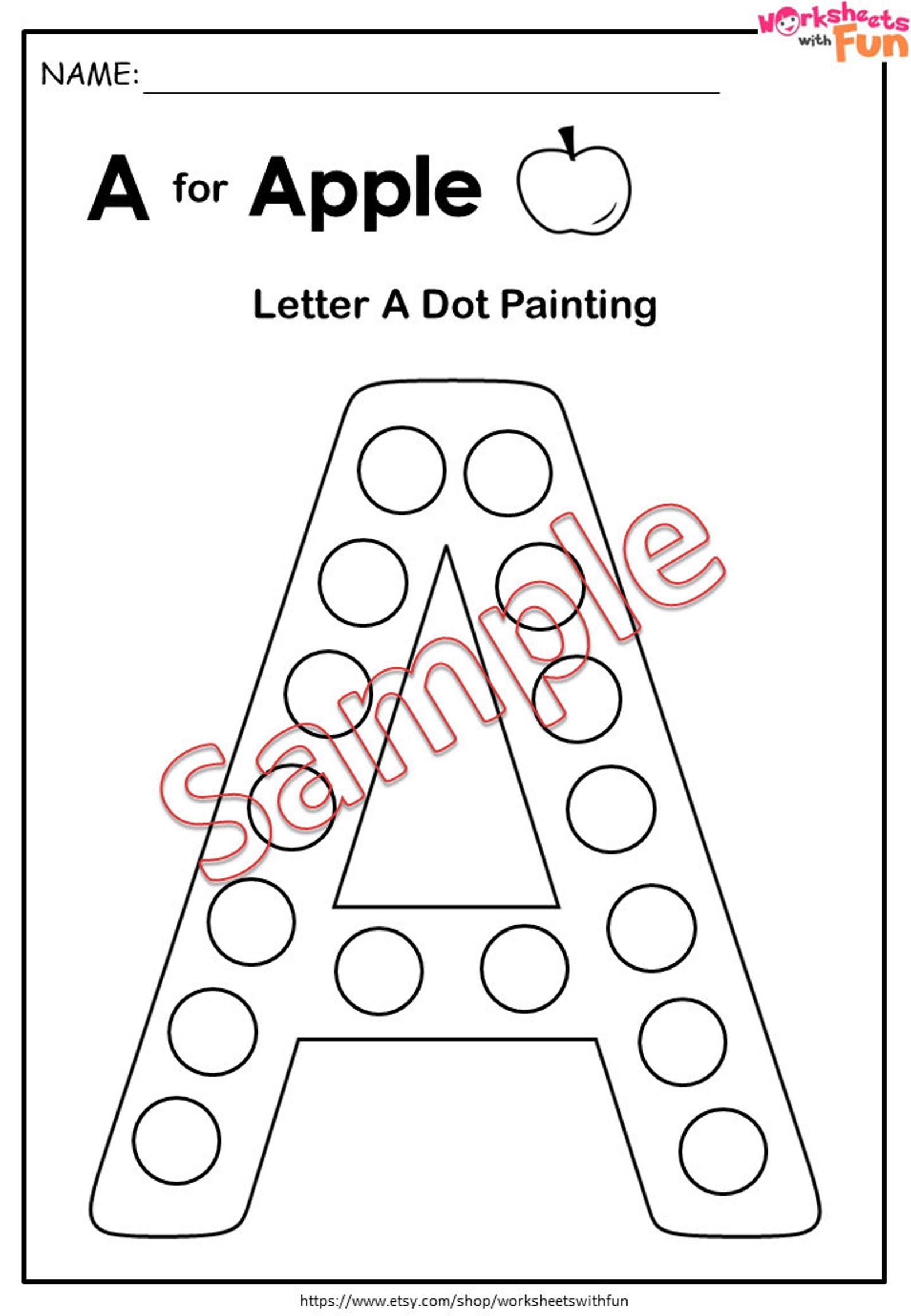 Doadot Alphabet Printable Worksheets 26 Dab It Activity Etsy