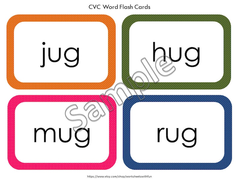 180 CVC Flashcards, Kindergarten Phonics, Short Vowel Word Cards (PDF ...