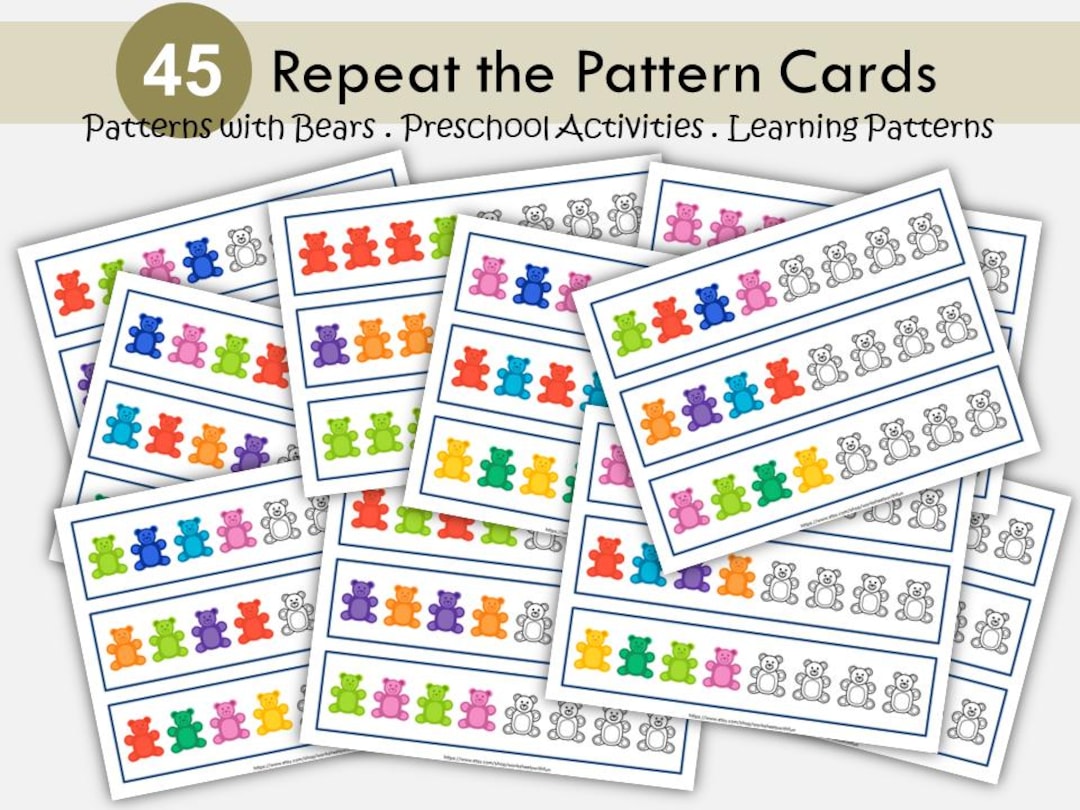 Bear Pattern Worksheet: Preschool Color Recognition Activity (PDF ...