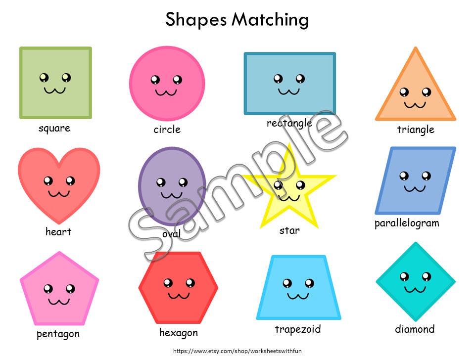 Shape Matching Game Printable, Shape Sorting Activity, Preschool Shapes ...