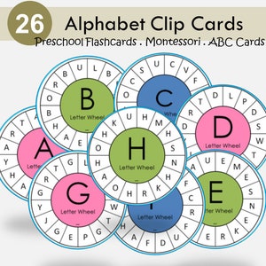 Alphabet Clip Cards, Alphabet Letter Cards, Preschool Printable, Alphabet Flashcards, ABC Clip It Activity, Toddler, Montessori, Homeschool