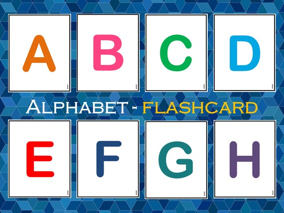 alphabet flashcards printable preschool uppercase letter etsy