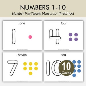Number Play Dough Mats 1–10 | Preschool Counting & Fine Motor Math Activity | Printable Hands-On Learning