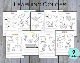 Preschool Color of the Day Printable, Pre-K Curriculum Worksheets, Toddler Tracing Activities, Learning Colors, Montessori Kids Resource