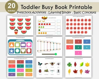 Toddler Learning Binder: 20 Preschool Activities (PDF)