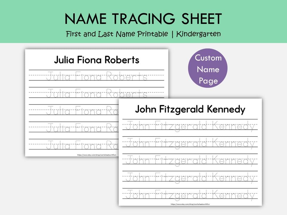 Personalized Name Tracing Worksheet, Custom Name Writing Practice ...