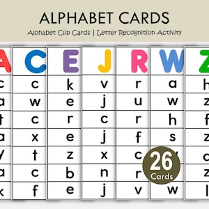 Alphabet Clip Cards, Preschool Letter Matching Activity, Uppercase Lowercase Letters, Task Box Game, Letter Recognition, Literacy Center