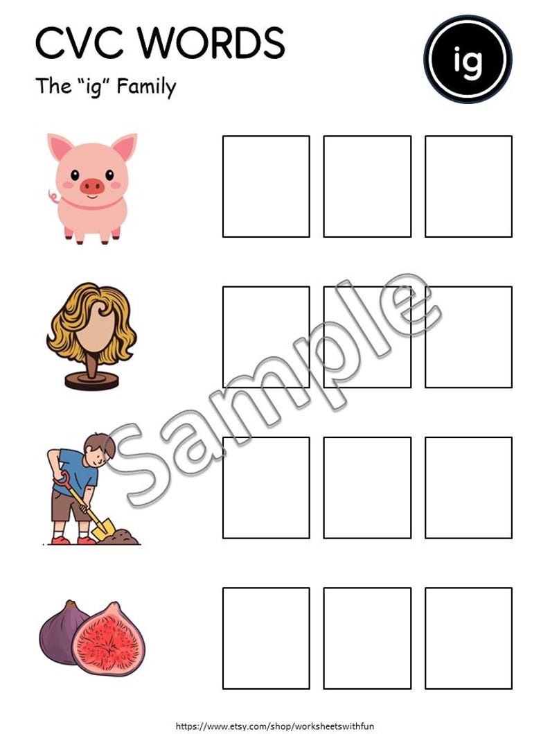 CVC Words Kindergarten Activity | CVC Word Family Mats | Science of ...