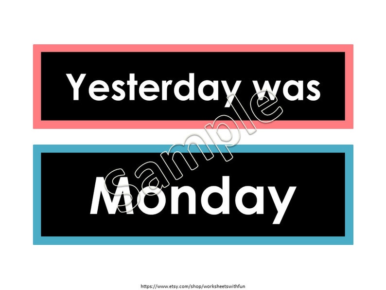 Days of the Week Labels Printable Days of the Week - Etsy