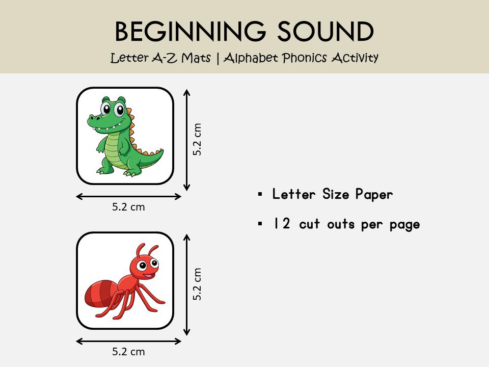 Beginning Sound Letter Matching Game Printable | Alphabets Phonics ...