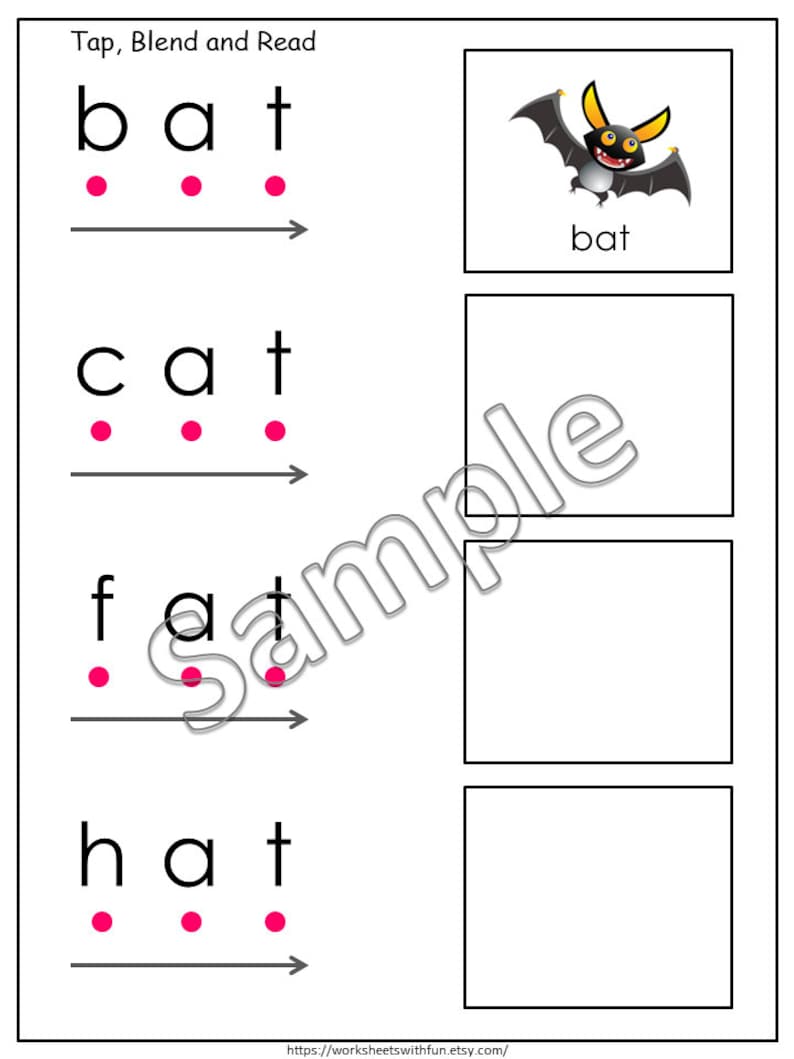 CVC Words Worksheets Printable Learn to Read CVC Phonics | Etsy