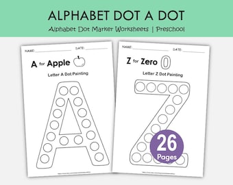Alphabet Dot Marker Worksheets Printable | Uppercase Letter Activities | Beginning Sounds Preschool | ABC Dabber Pages | Kindergarten