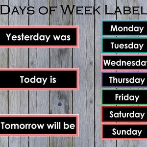 Days of the Week Labels Printable Days of the Week - Etsy