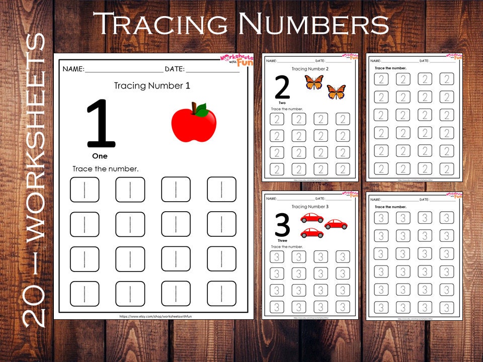 number tracing worksheets preschool number writing printable etsy australia
