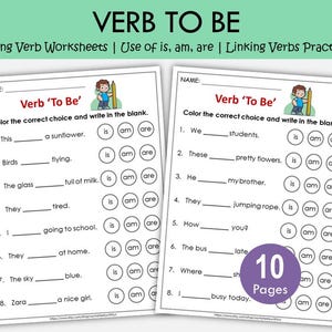 Verb sein Arbeitsblätter zum Ausdrucken | Ich bin Grammatik Praxis | Englisch - englisch und englisch