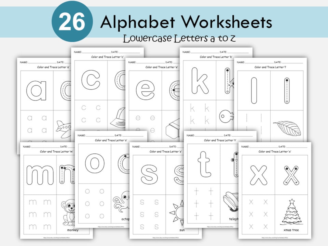 26 Lowercase Alphabet Printable Worksheets, A-z Workbook, Letter of the ...