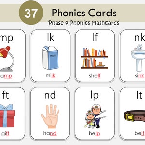 Phonics Cards, Phonics Flashcards Phase 4, Afdrukbaar lezen, Phonics Sounds, Educatieve Print, Thuisonderwijs
