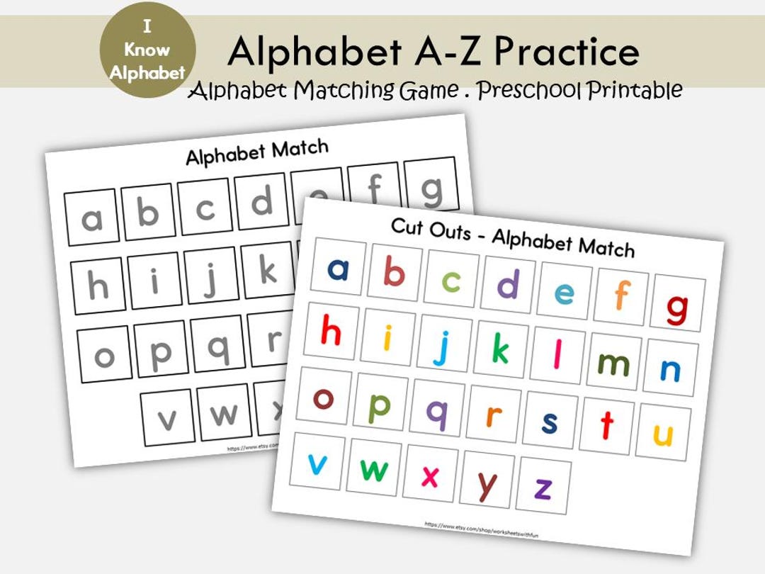 Alphabet Matching Mat, Letters Activity for Preschool, ABC Printable