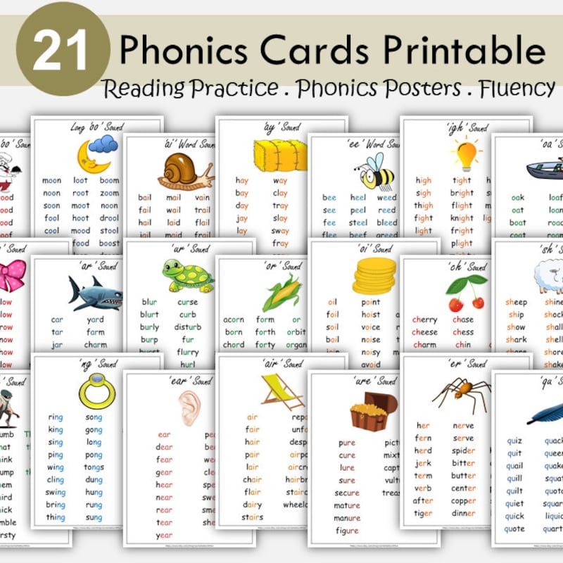 Phonics Reading Posters - Etsy image.