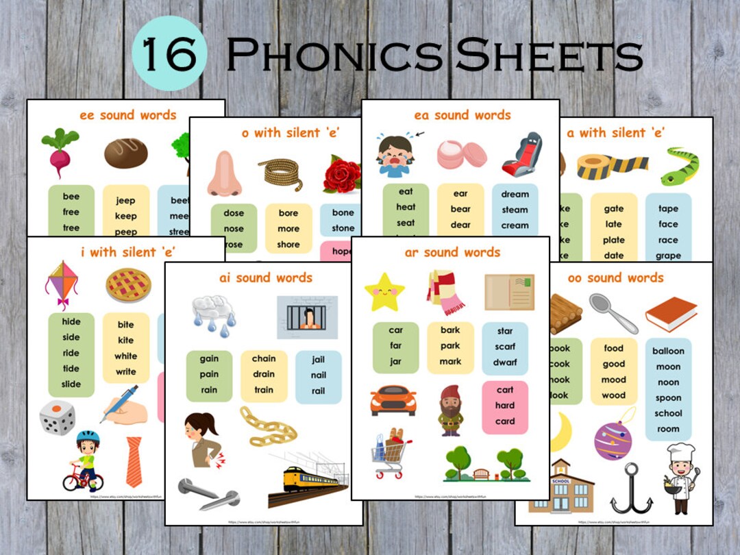 Phonics Cards Printable for Kindergarten, Phonics Poster, Phonics Chart ...