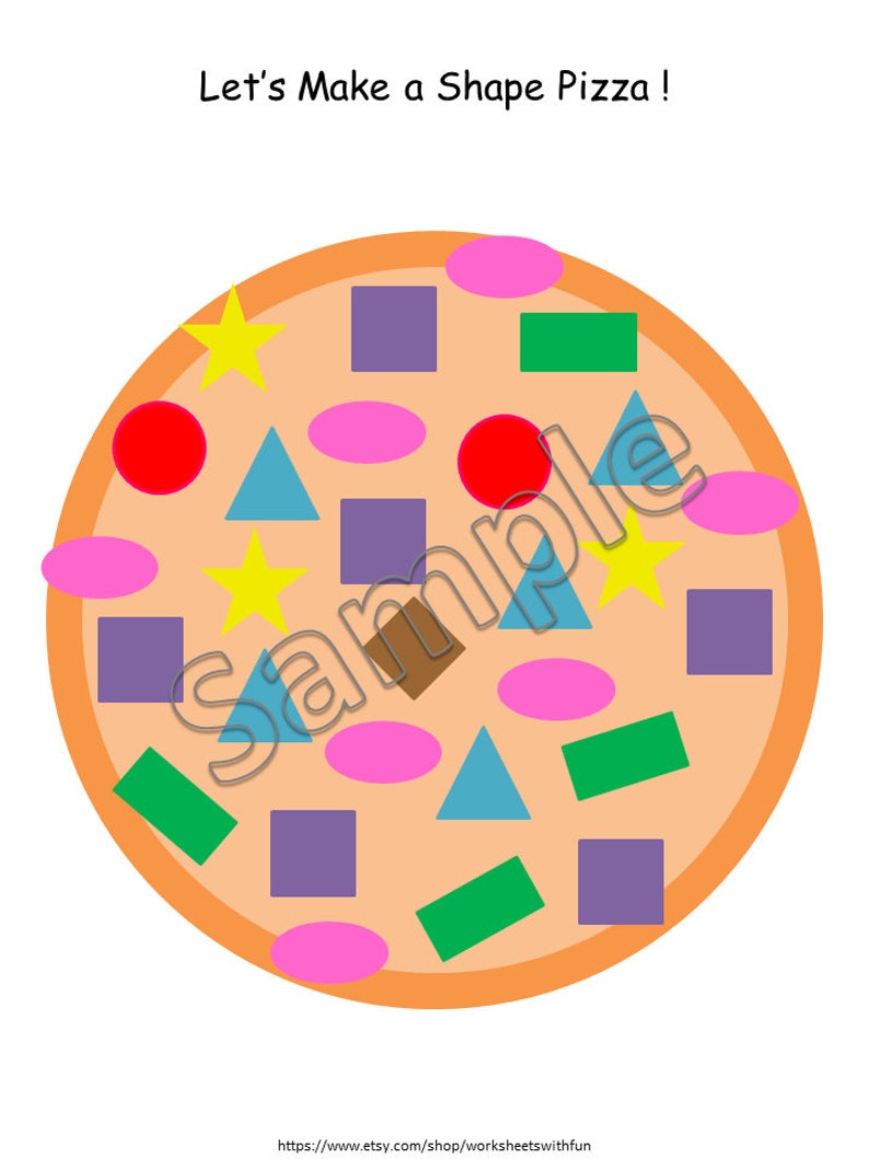 Shape Pizza Activity Printable for Preschool, Shape Matching Game, Fine Motor Math Center, Kindergarten Hands On Learning, Pizza Busy Binder image 7
