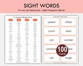 Fry 7th 100 Sight Words Flashcards Printable, High Frequency Word Cards, Reading Fluency Activities, Literacy Center