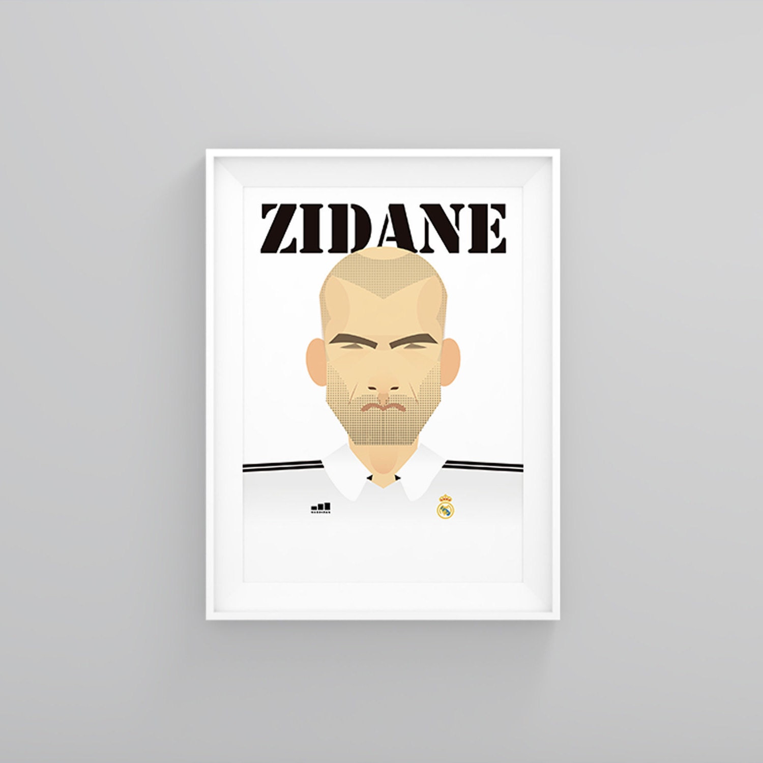 Affiche A3 - Portrait Stars Zidane Real Madrid Espagne France | Idéal à Encadrer Pour Décoration Bur