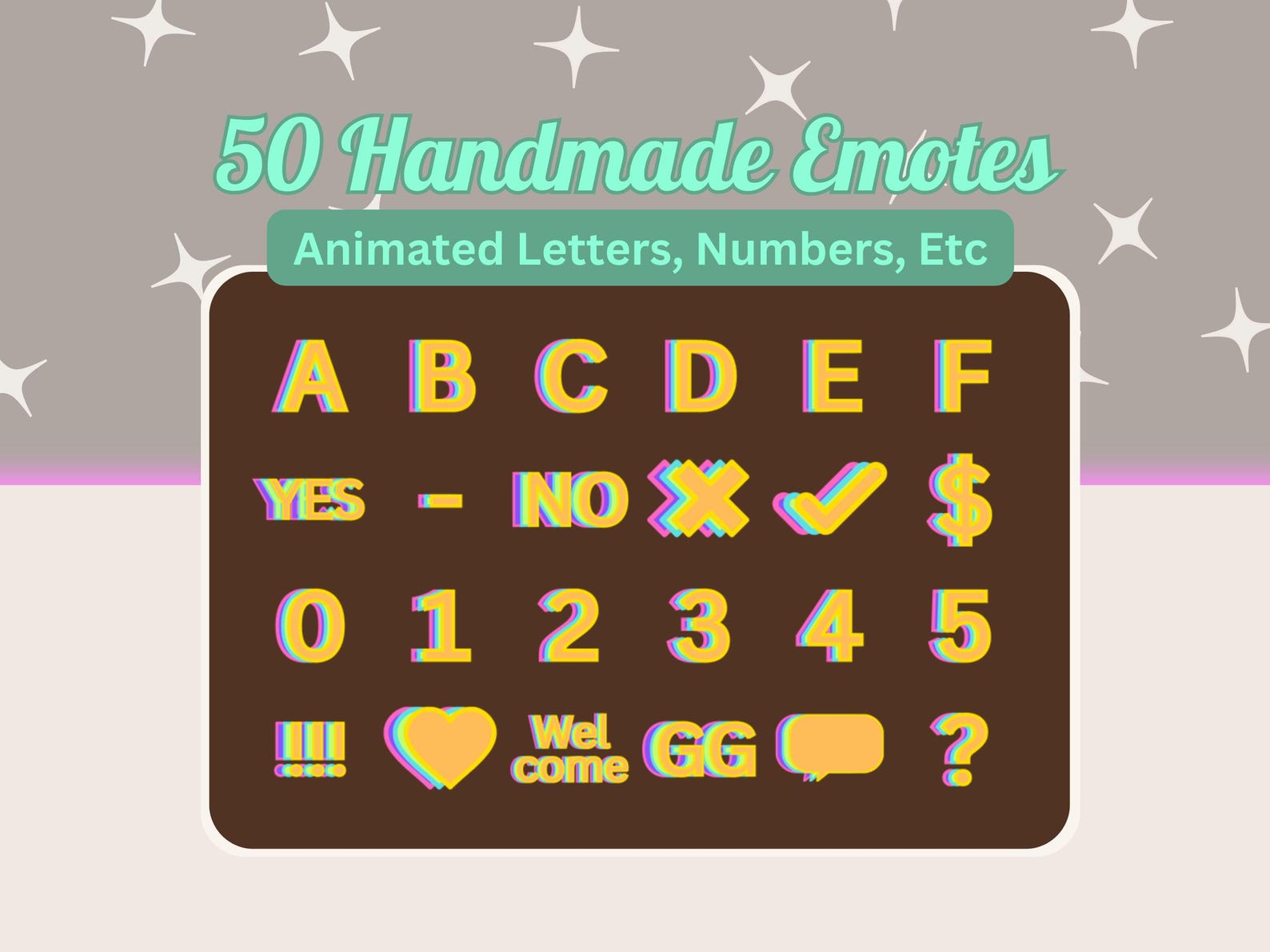 Alphabet Emotes 200+ Rainbow Emotes Pack | for Discord and Twitch | Includes Handmade ...