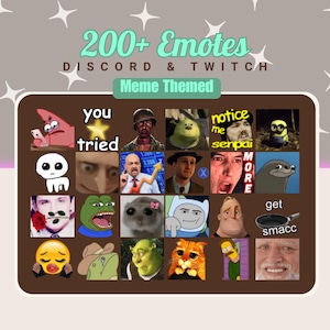 200+ Meme Emotes Pack | For Discord and Twitch | Includes Handmade Letters, Numbers, Animations, Gifs, Reactions