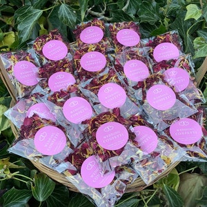 150 sacchetti rosa coriandoli matrimonio rosa rossa essiccata getta sacchetti fai da te da riempire - coriandoli matrimonio rosa biodegradabili
