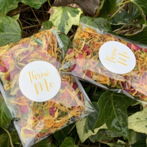 75 sacchetti di fiori secchi di calendula, rose rosse, coriandoli per matrimoni, biodegradabili, riempi i sacchetti fai da te