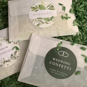 50 coriandoli da matrimonio bianchi verde foresta biodegradabili tradizionali CORIANDOLI DI RISO + sacchetti di velina - Riempimento a U fai da te, tutto in kit, miglior rapporto qualità-prezzo