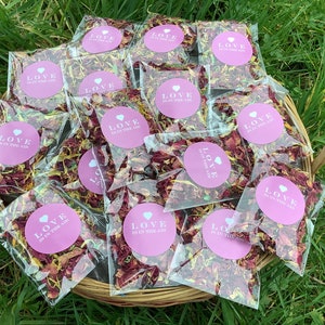 75 sacchetti rosa per coriandoli matrimonio rosa appassita - biodegradabili - fai da te, riempi i sacchetti
