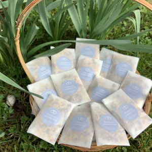 75 coriandoli nuziali blu pallido gettati in sacchetti di glassine calendula rosa rossa essiccata biodegradabile LUSSO-Nessuno è più economico per la glassine-fai da te che riempi
