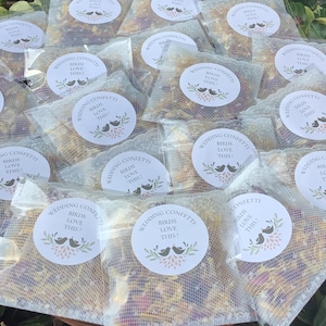 100 sacchetti di coriandoli secchi per matrimonio - Sacchetti biodegradabili di coriandoli di petali di rosa rossa e limone - Fai da te - AMICI DI UCCELLI E FAUNA SELVATICA Nessuno più economico