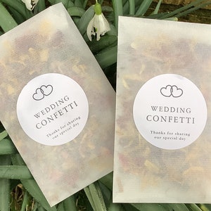 100 witte pergamijnzakjes - witte bruiloft confetti gooit - biologisch afbreekbare gedroogde rode rozengoudsbloem LUXE Premium-Budget Prijs... DIY je vult zakken