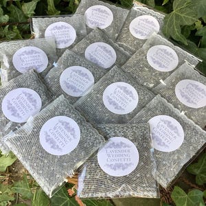 75 sacchetti di coriandoli di lavanda essiccata per matrimonio - 75 sacchetti di coriandoli di boccioli di lavanda essiccati di alta qualità altamente aromatici - scegli qualsiasi adesivo - fai da te riempibile a U