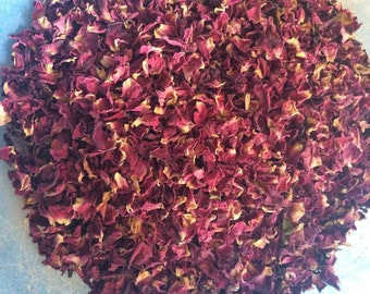 2 pinte (1 litro) di petali di rosa rossa organici essiccati - riempiranno 25-30 lanci di coriandoli più economici su etsy e ebay