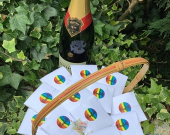 50 biodegradable rainbow LGBTQ wedding confetti rice throws(Eco+Not harmful to birds)or rose/lavender/snow.Gay PRIDE confetti.DIY u fil bags