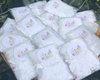 50 bags snow confetti  / confetti white snow flake wedding confetti throws - diy you fill bags (not real petals) compostable, recyclable